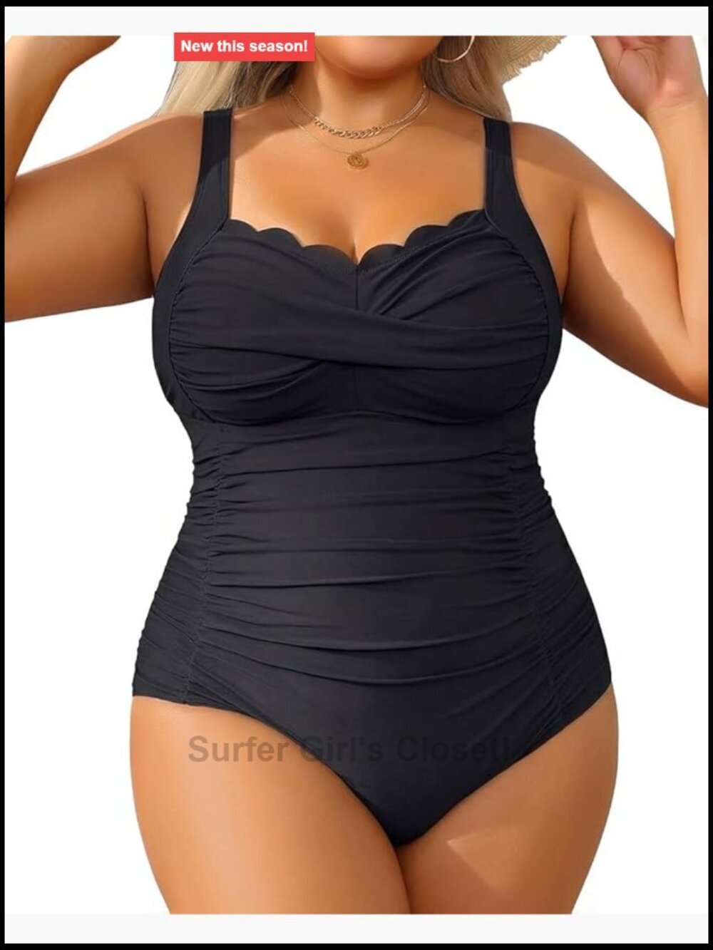 Plus Size One Piece Swimsuit Tummy Control Full Coverage Swimwear